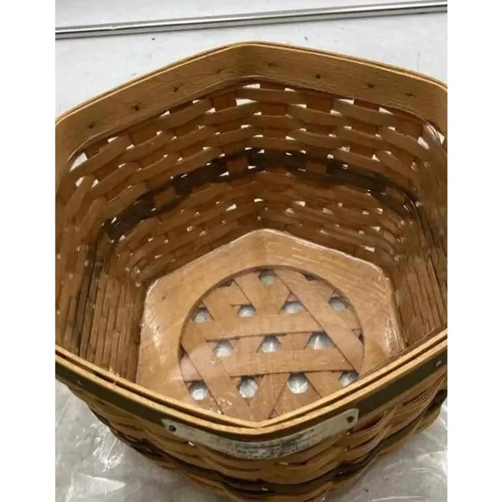 Longaberger Christmas Collection 1997 Snowflake Basket Wood Hexagon Handmade